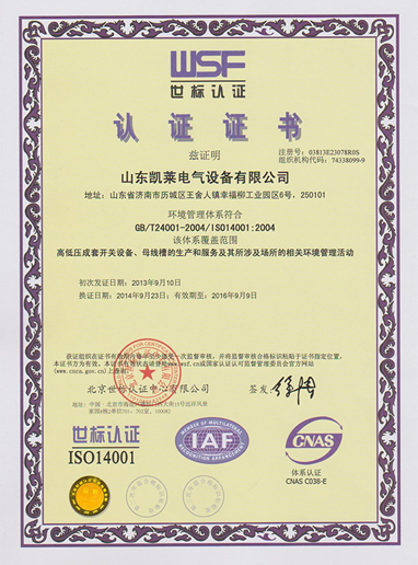 世標(biāo)認(rèn)證證書(shū)